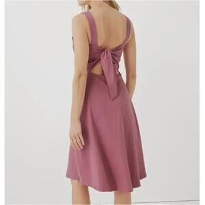 Pact Dress Womens Large Fit Flare Tie Back Midi Rosebud Pink Sleeveless Tank